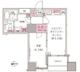 プレジリア東日本橋 1403 間取り図