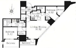 プラウド文京千駄木 5階 間取り図