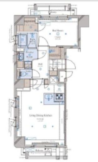 コンシェリア新橋SIX 1501 間取り図