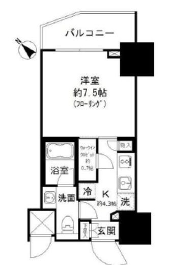 パークリュクス白金高輪 9階 間取り図