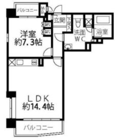 ビヴァーチェ赤坂 7階 間取り図