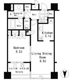 パークアクシス麻布仙台坂 202 間取り図