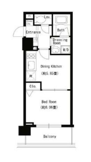 パークキューブ上野 1006 間取り図