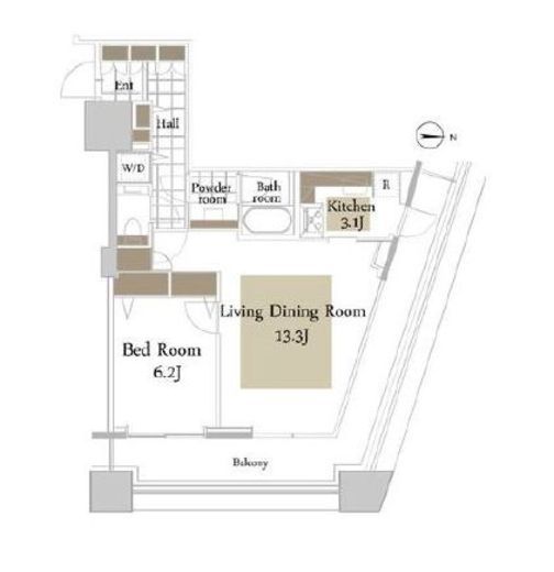 コンシェリア西新宿タワーズウエスト 21階 間取り図