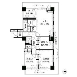 パーク・アヴェニュー神南 1404 間取り図