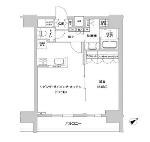 メトロステージ上野 1304 間取り図