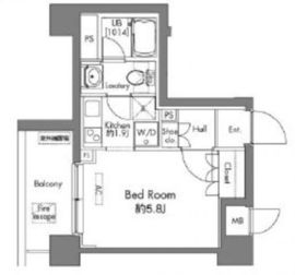 プラウドフラット早稲田 204 間取り図