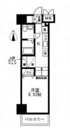 レジディア上野御徒町 1504 間取り図