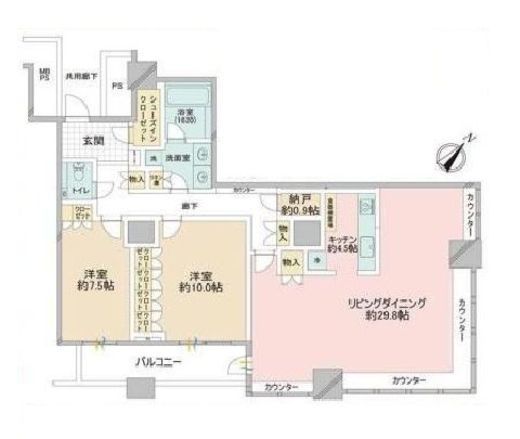 ザ・東京タワーズ ミッドタワー 48階 間取り図