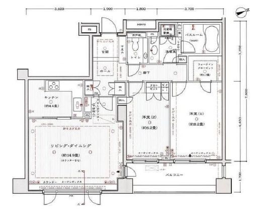 クリオレミントンハウス恵比寿 3階 間取り図