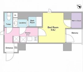 メゾンピオニー日本橋浜町 203 間取り図