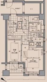 スタジオデン月島 9階 間取り図