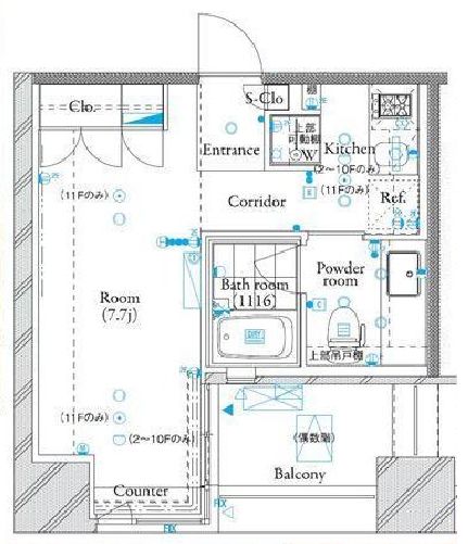 ザ・タワー芝浦 3階 間取り図