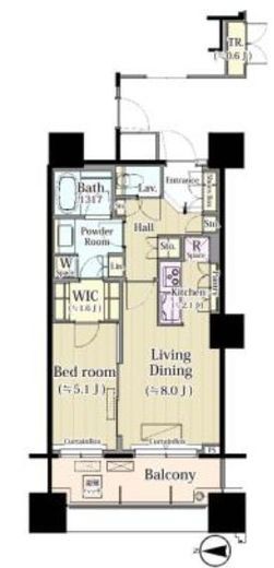 パークタワーグランスカイ 5階 間取り図
