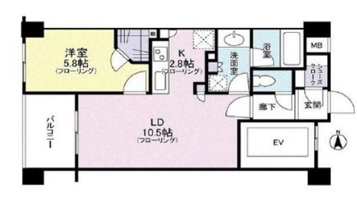 クレアホームズ新宿百人町 4階 間取り図
