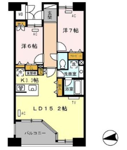 ロイヤルパークス西新井 807 間取り図