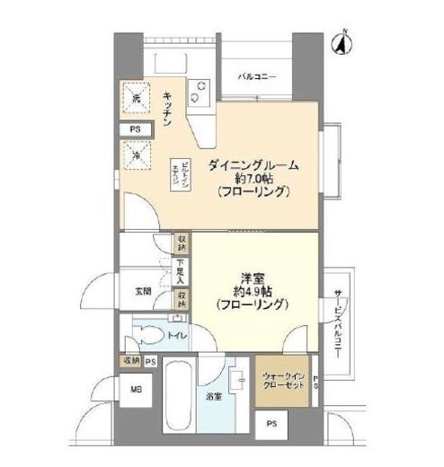 サンウッド赤坂フラッツ 7階 間取り図