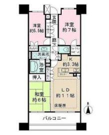 パークハウス両国サウスコート 6階 間取り図