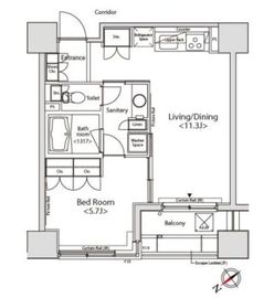 カスタリア目黒かむろ坂 509 間取り図