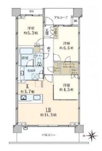 プラウド駒場 3階 間取り図