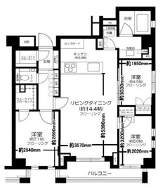 アトラス西麻布 2階 間取り図