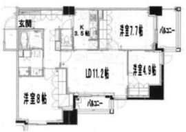 六本木ヒルズレジデンス D棟 5階 間取り図