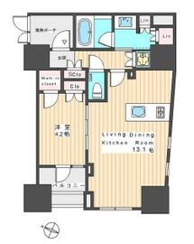 プレミスト渋谷宮益坂 13階 間取り図