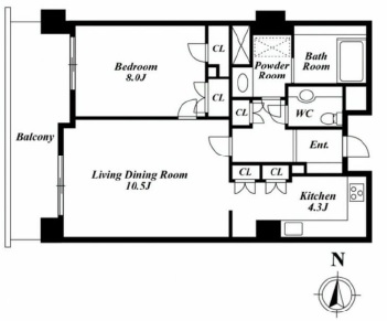 フレア西麻布 203 間取り図