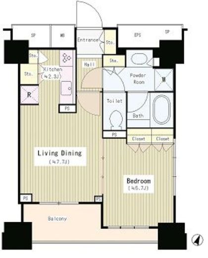 シティタワー九段下 7階 間取り図