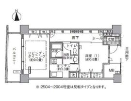 アクティ汐留 2515 間取り図