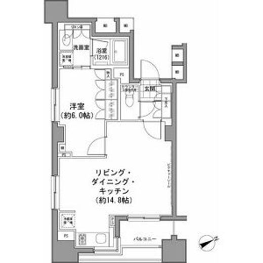 パークハビオ八丁堀 207 間取り図