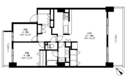 ヴィルヌーブタワー駒沢 16階 間取り図
