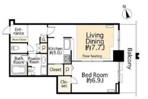 アートヴィレッジ大崎ビュータワー 1303 間取り図