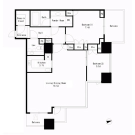 シティタワー高輪 7階 間取り図