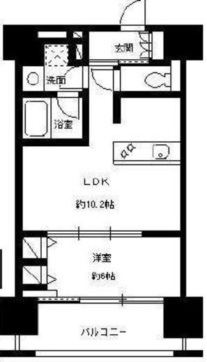 パークキューブ東品川 417 間取り図