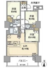 ザ・グランアルト錦糸町 15階 間取り図