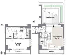 THE CONOE三田綱町 6F1 間取り図