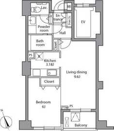 レジディア自由が丘 402 間取り図