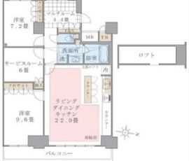 ブリリアイスト東雲キャナルコート 1422 間取り図