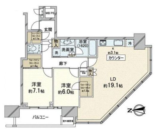 THE TOYOSU TOWER 12階 間取り図