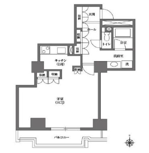 文京グリーンコートビュータワー本駒込 B1508 間取り図