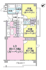 プレスティージュ目黒東山 2階 間取り図