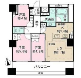 ザ・パークハウス上野 8階 間取り図