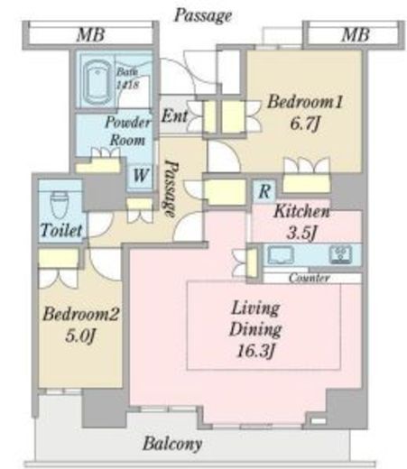 豊洲シエルタワー 39階 間取り図