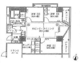 シティコート目黒 2-506 間取り図