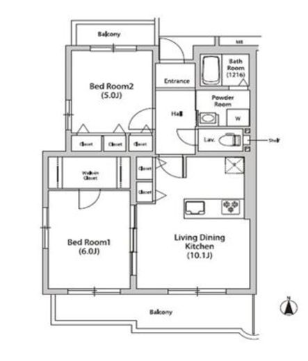 コーポレート池尻 212 間取り図