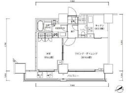 パークキューブ愛宕山タワー 201 間取り図