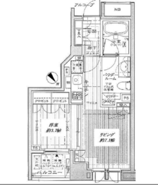 シティハウス東京新橋 6階 間取り図