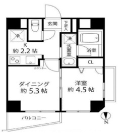 デュオステージ白金高輪 501 間取り図