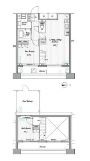 レジディア錦糸町2 1305 間取り図